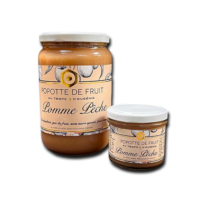 Popotte Pomme-Pêche – Compote artisanale – Au Temps d’Eugénie