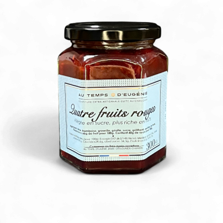 Confiture Extra Allégée de Quatre Fruits Rouges – Artisanale – Au Temps d’Eugénie