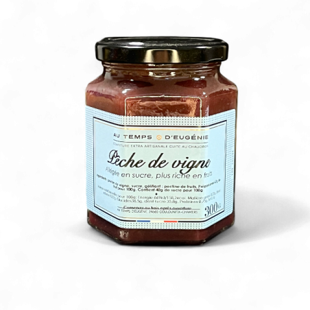 Confiture Extra Allégée de Pêche de Vigne – Artisanale – Au Temps d’Eugénie