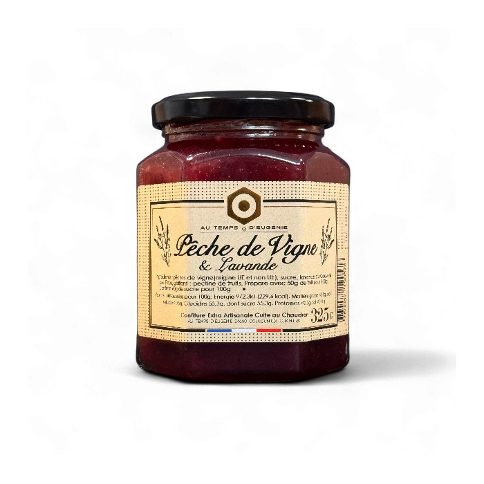 Confiture Pêche de Vigne & Lavande – Confiture artisanale – Au Temps d’Eugénie